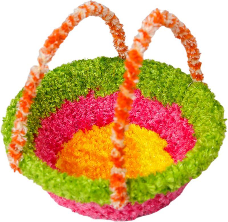 Laddu Gopal Shopee DD_LGS_0033 Plastic Flower Basket  (W: 12 cm x H: 16.5 cm x D: 13 cm)