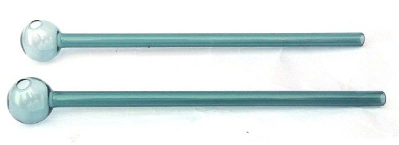 Hookah palace Glass Oil Burner Pipe 8 inch Green, (Green) -Pack of 2 Borosilicate Glass Outside Fitting Hookah Mouth Tip  (Green, Pack of 2)