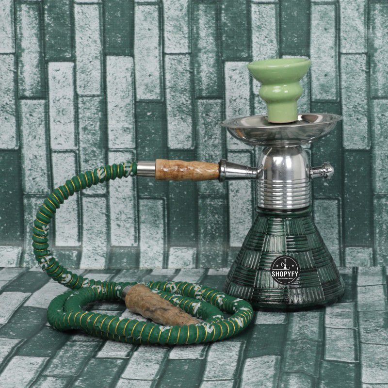 Premium Style Hookah For Home Decor 12 inch Glass 10 inch Glass, Ceramic Hookah  (Green)
