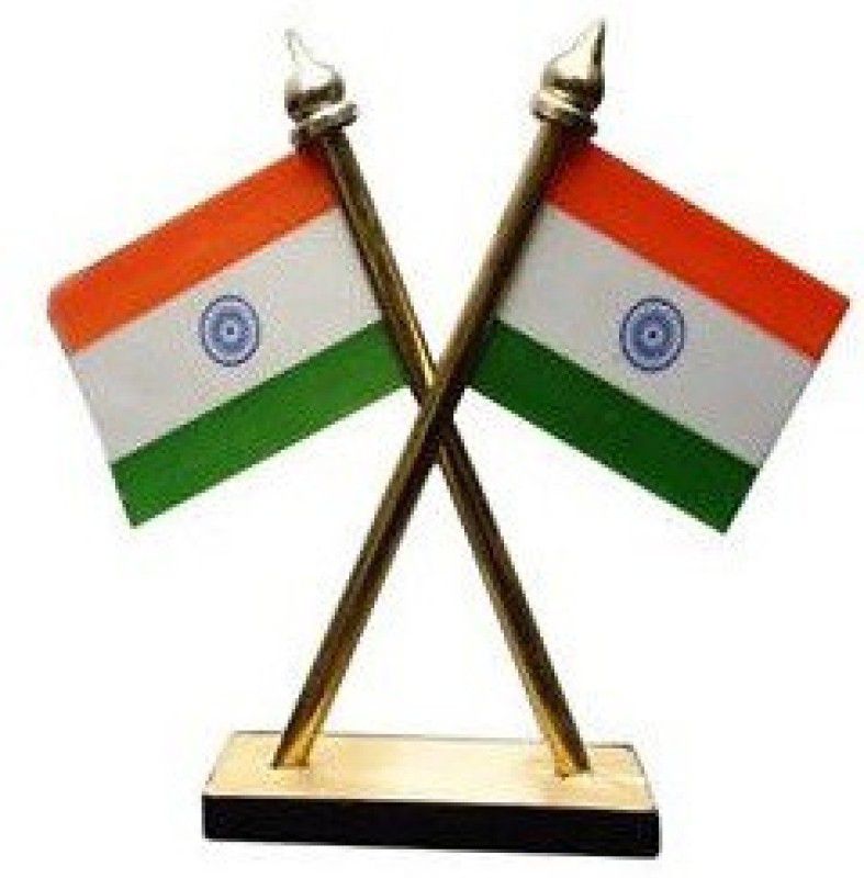 De Ultimate India Double Sided Wind Car Dashboard Flag Flag  (Rayon)