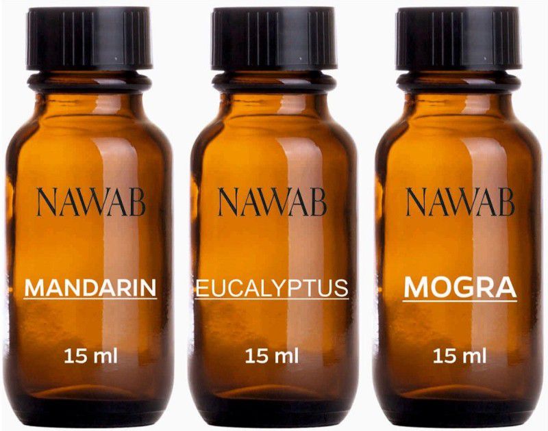 NAWAB essential aroma Diffuser oil(Mandarin,Eucalyptus,Mogra-15ml each) Aroma Oil
