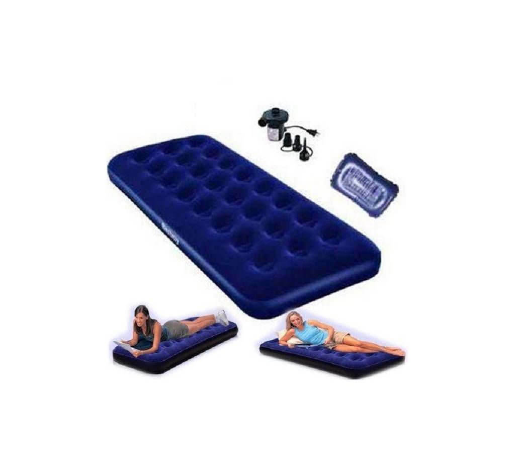 Single Air Bed Camping Mattress Pumper - Blue