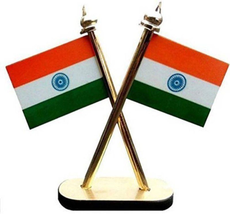 AutoVHPR Indian Flag Rectangle Car Dashboard Flag Flag  (Plastic)