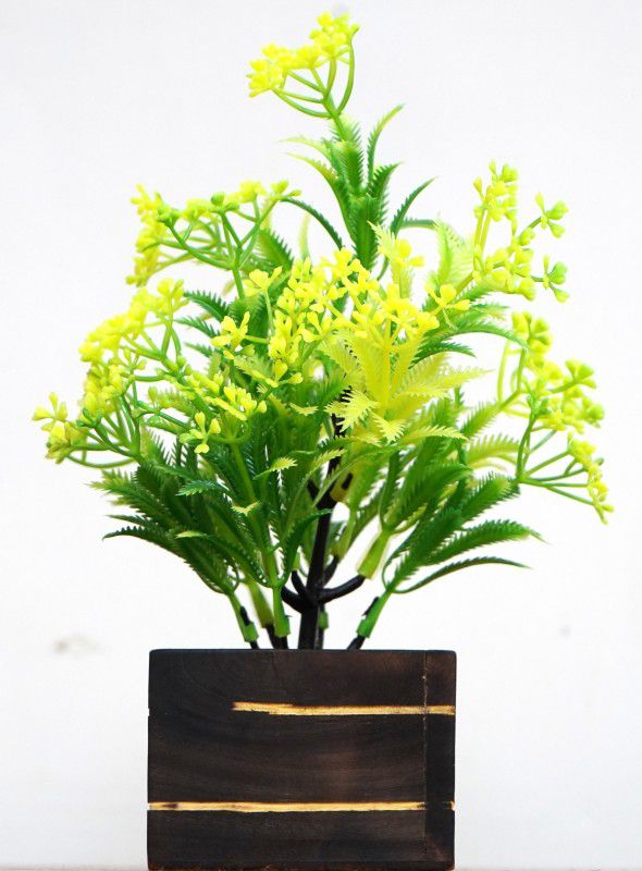 PedhPodha Bonsai Wild Artificial Plant with Pot  (20 cm, Green)