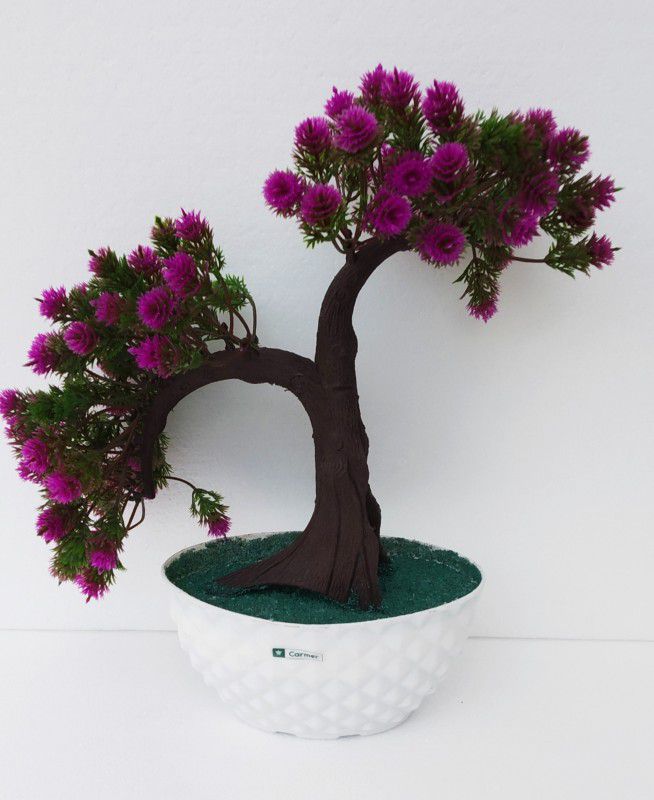 YL-1502 Bonsai Artificial Plant with Pot  (26 cm, Maroon)