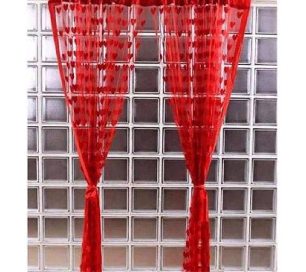Heart Shaped Net Curtains- 2 Pieces 