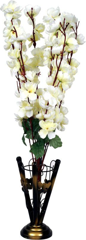 RESILIENCE Artificial Plants with Pot Stand Bonsai Wild Artificial Plant with Pot  (60 cm, White)