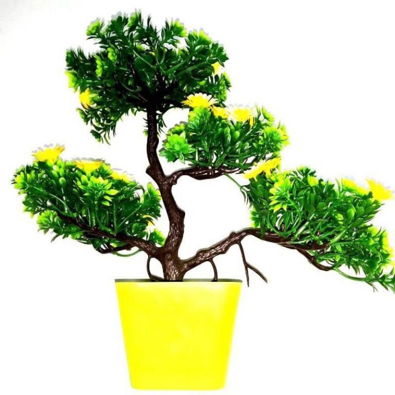 Green Plant indoor Bonsai1524 Bonsai Wild Artificial Plant with Pot  (39 cm, Multicolor)