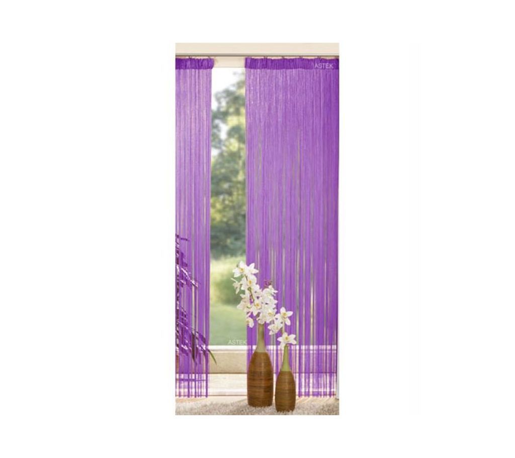 String Thread  sharp Curtain - 2pcs - Multicolour