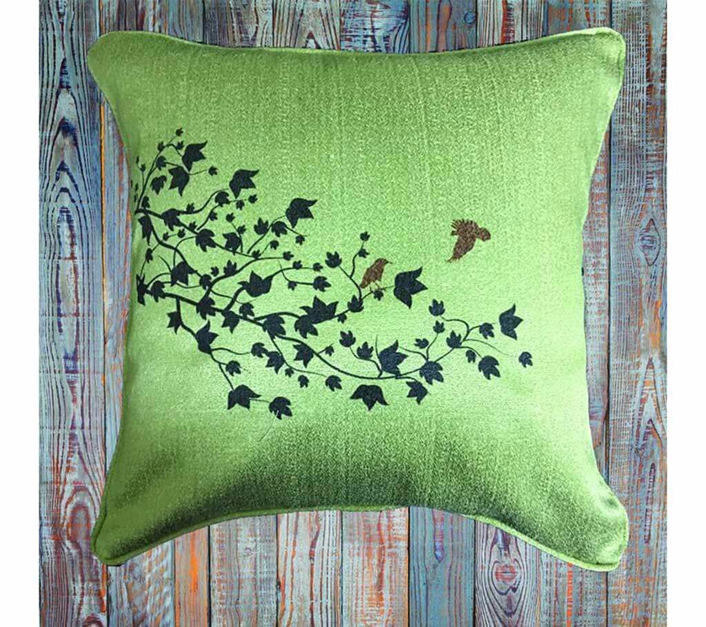 Cushion Cover - Black leaves & Crow
