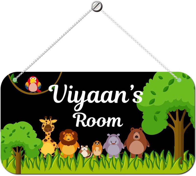 Ashvah Wooden Viyaan Door Sign Kids Room Name Plate  (Multicolor)