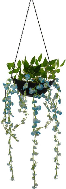 fancymart artificial wisteria in boat hanging pot Wild Artificial Plant with Pot  (70 cm, Multicolor)