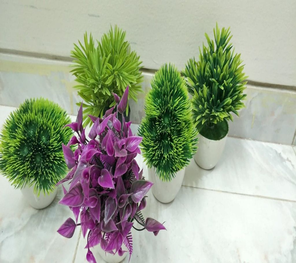 Artificial Plants With Vase Plastic Showpiece (Code-HS238)