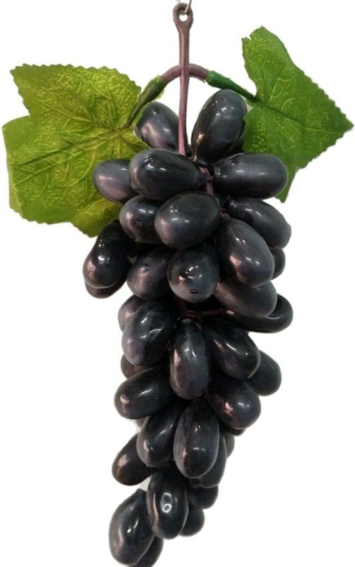 BK Mart Hanging Grapes Bunch for Car Shop Office and Home decoration Wild Artificial Plant  (25 cm, Black)