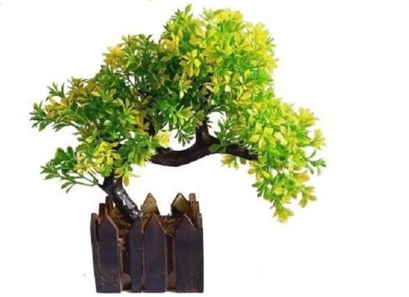KOONIV Artificial Bonsai Plant Small Tree With Pot For Home Bonsai Wild Artificial Plant with Pot  (25 cm, Yellow)