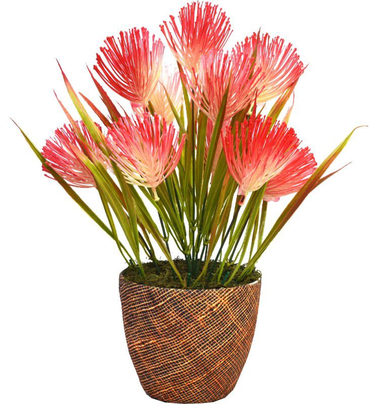 fancymart Artificial Seed Plant in Pot Wild Artificial Plant with Pot  (35 cm, Red)