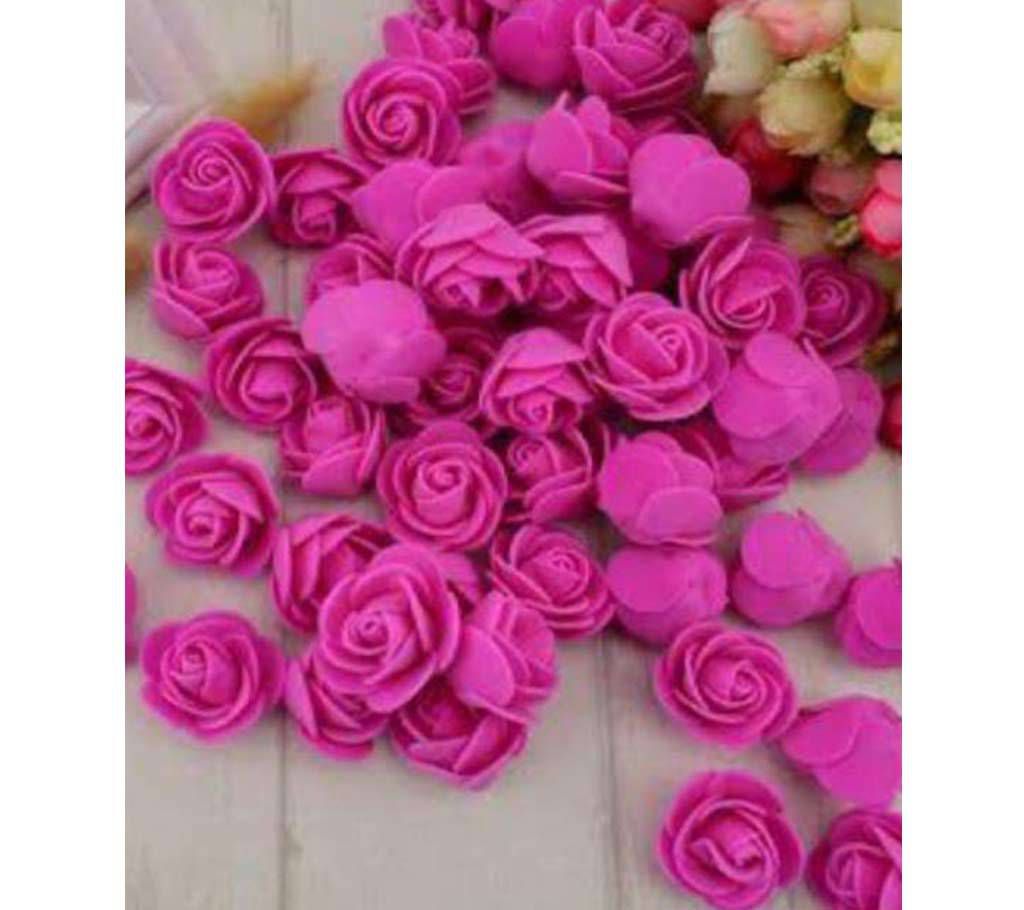 Dark Pink PE Foam Rose Head Artificial Flower - 20 pieces pack