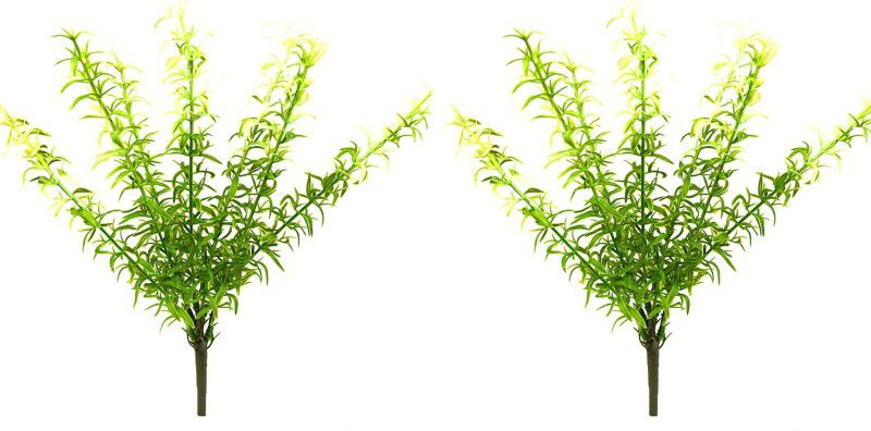 decormasters Pair of Artificial Plant Bunches Wild Asparagus Plant Wild Artificial Plant  (30 cm, Yellow)