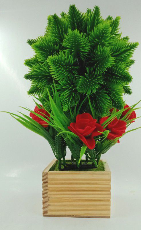 Bonsai Wild Artificial Plant with Pot  (25 cm, Green)