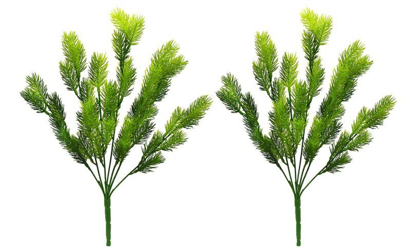 decormasters Pair of Artificial Plant Bunches Pine Bunch Artificial Plant  (35 cm, Green)