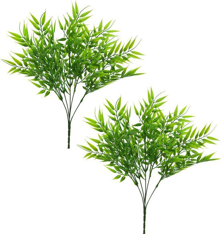decormasters artificial plant progned bamboo leaves bunch without pot Artificial Plant  (35 cm, Green)