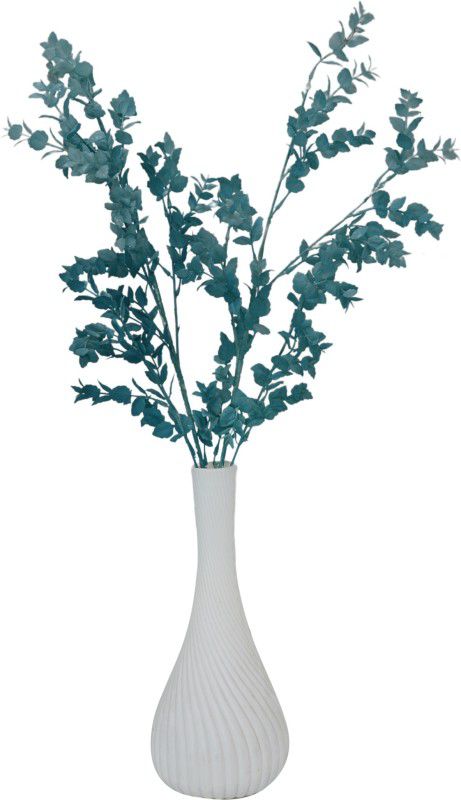 decormasters artificial coloured mint leaf bunch with pot Wild Artificial Plant with Pot  (80 cm, Blue)
