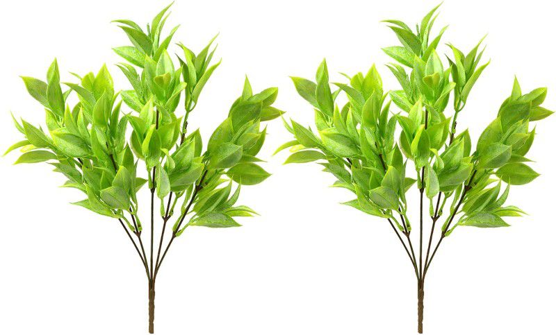 decormasters Pair of Artificial Plant Bunches Latex Plant Wild Artificial Plant  (30 cm, Green)