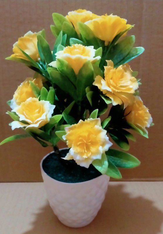 Bonsai Wild Artificial Plant with Pot  (26 cm, Yellow, Green)