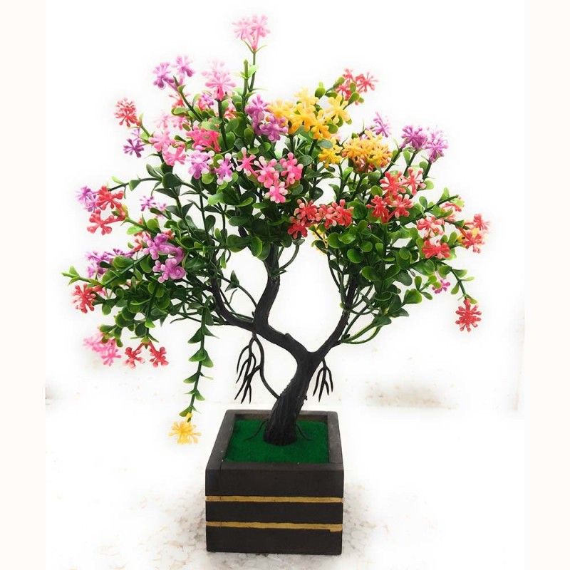 TFH Artificial Bonsai Plant For Home Decoration With Pot. Bonsai Artificial Plant with Pot  (27 cm, Multicolor)