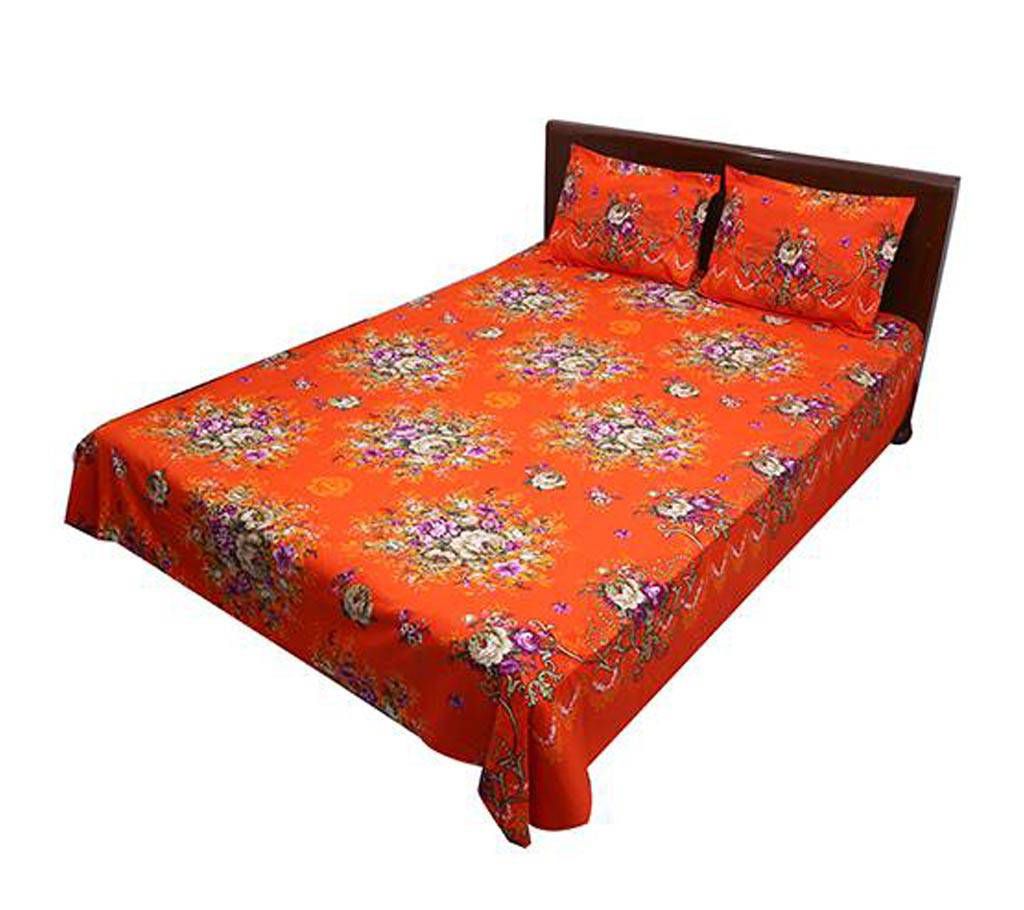 Double size cotton bed sheet set- 3 pieces 