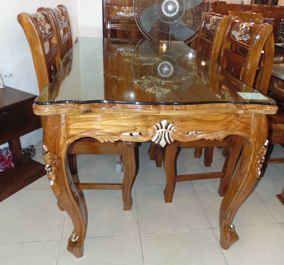 wooden top dining set