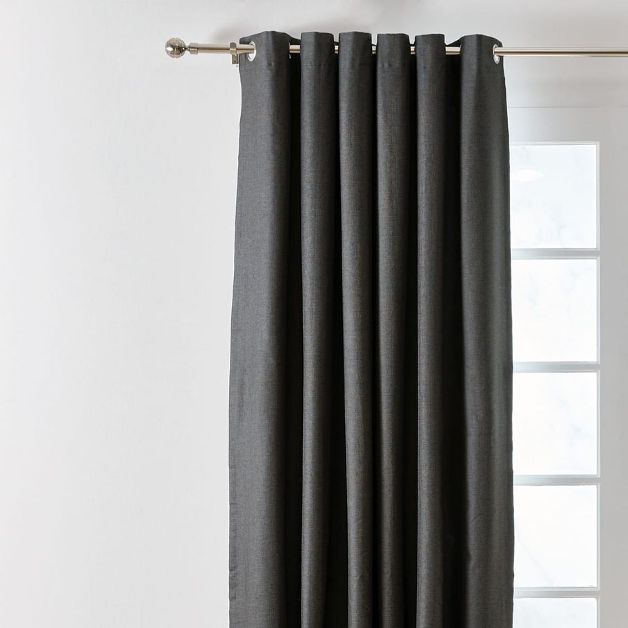 Stockholm Wide Width Curtain - Charcoal