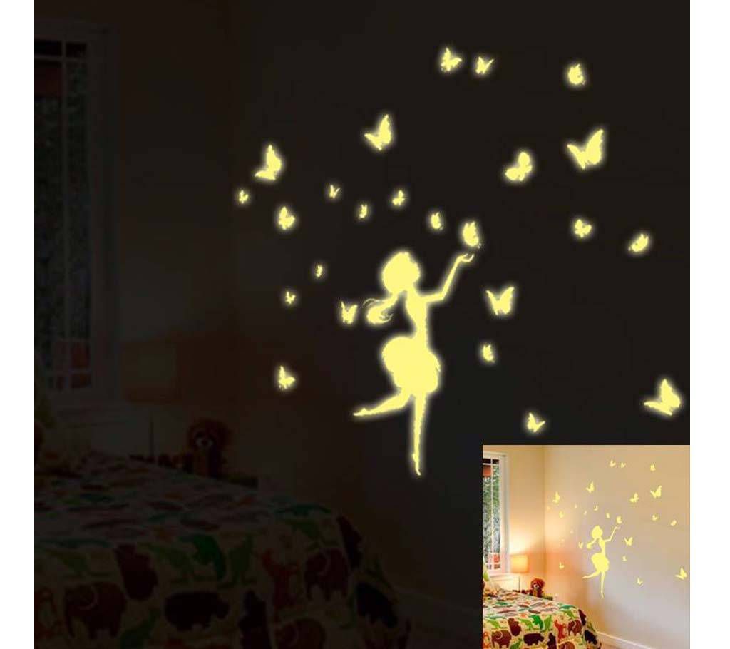 Butterfly Girl Fluorescent Stickers