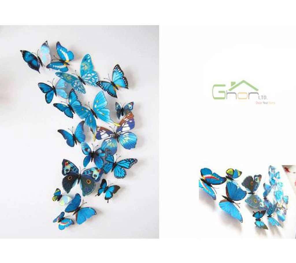 3D Blue Butterfly (12 pieces )
