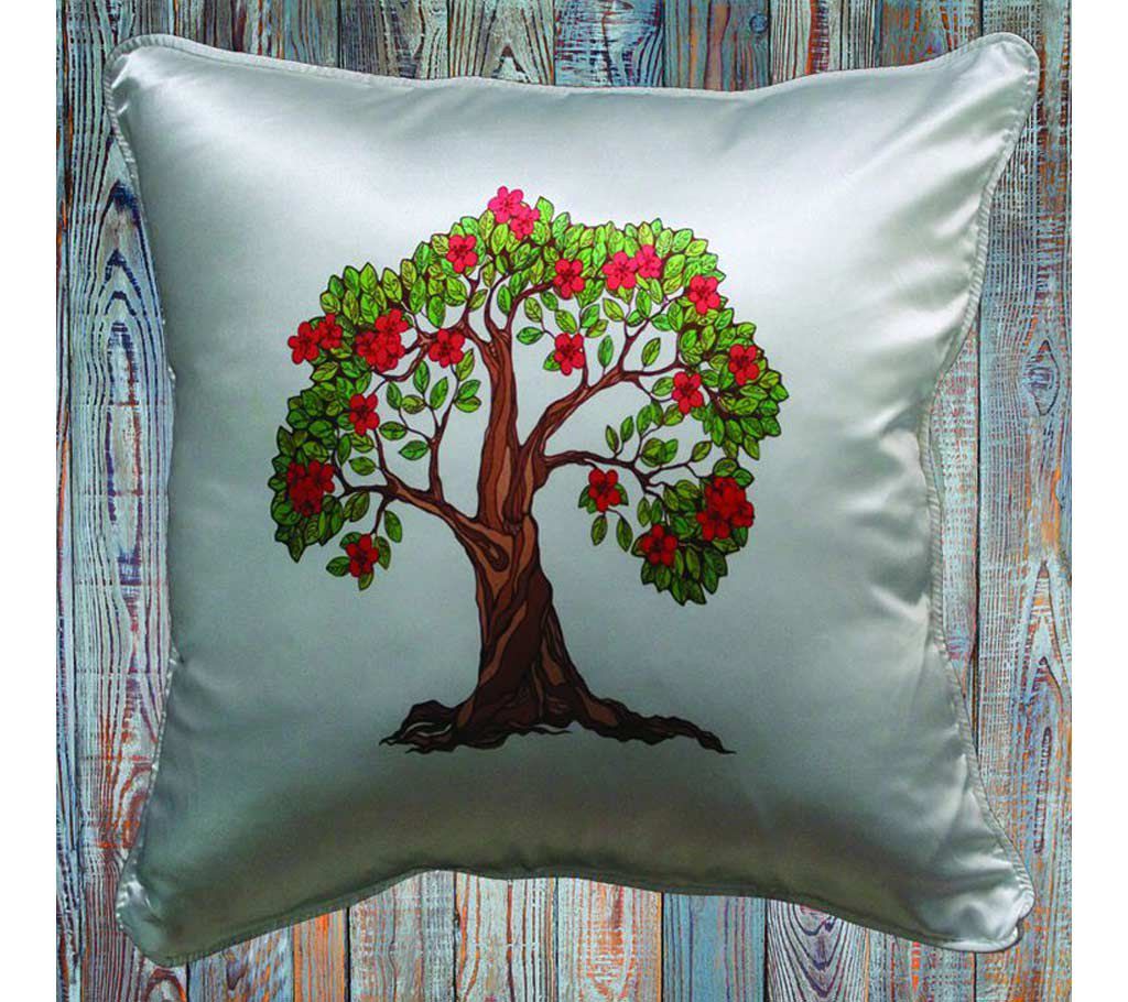 Big Tree With Flower printed cushion cover 