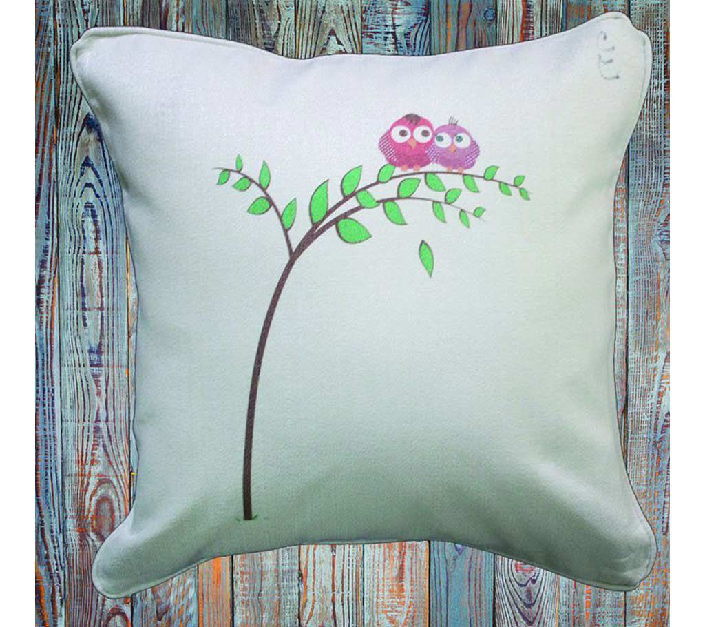 Couple Bird in Plant printed cushion cover