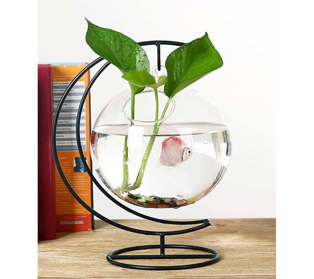 Moon shaped hanging aquarium vase