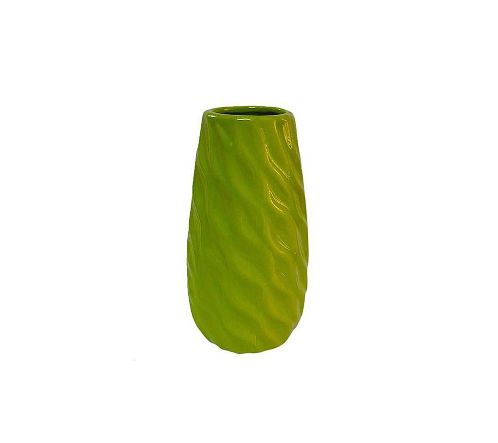 Single Color Ceramic Flower Vase - Green