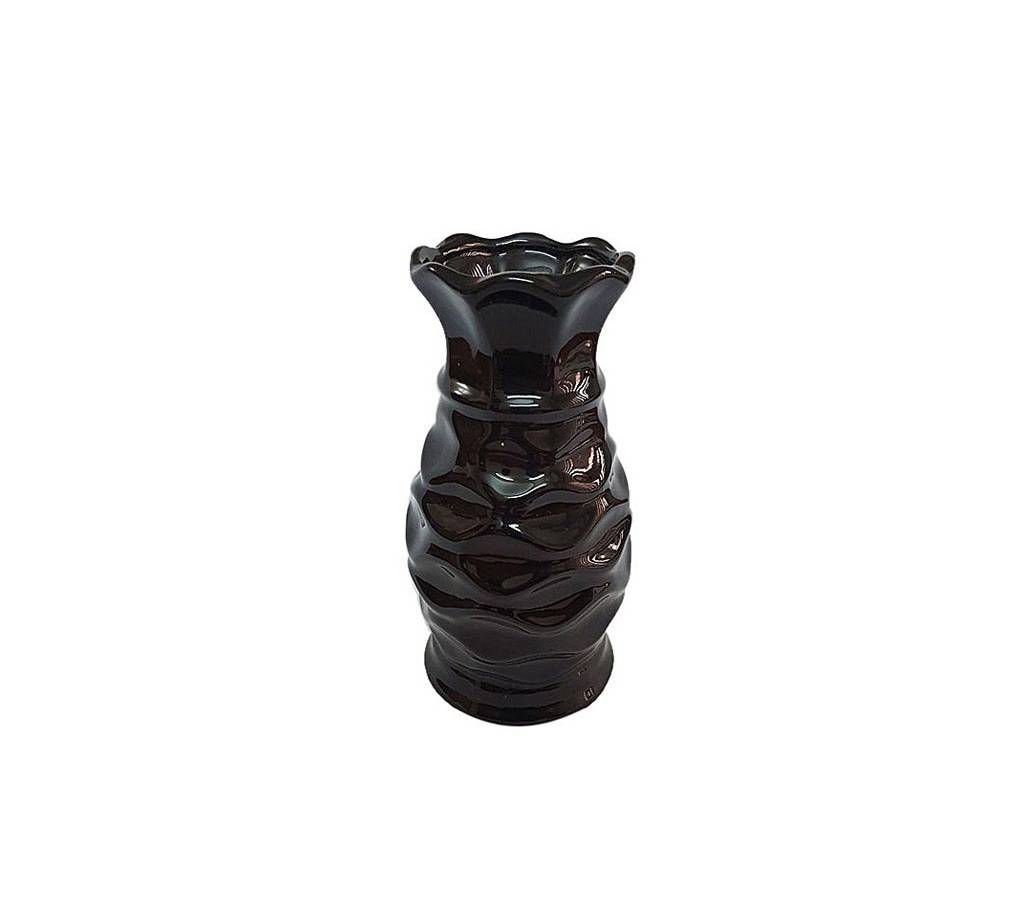Single Color Ceramic Flower Vase - Black