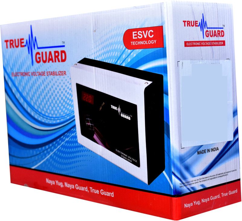 true guard Voltage stabilizer TG4K90V for AC Upto 1.5 Ton (90V-300V) voltage stabilizer  (black and white)