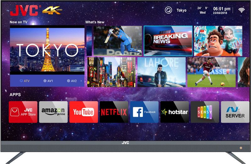 JVC 140 cm (55 inch) Ultra HD (4K) LED Smart Android Based TV with Quantum Backlit Technology  (LT-55N7105C GRY)