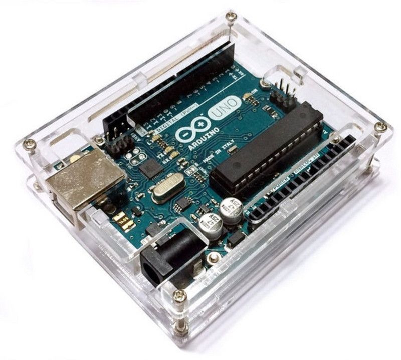 Electrobot Uno R3 Case Enclosure New Transparent Gloss Acrylic Computer Box Compatible with Arduino UNO R3(CASE ONLY) Dock  (Multicolor)