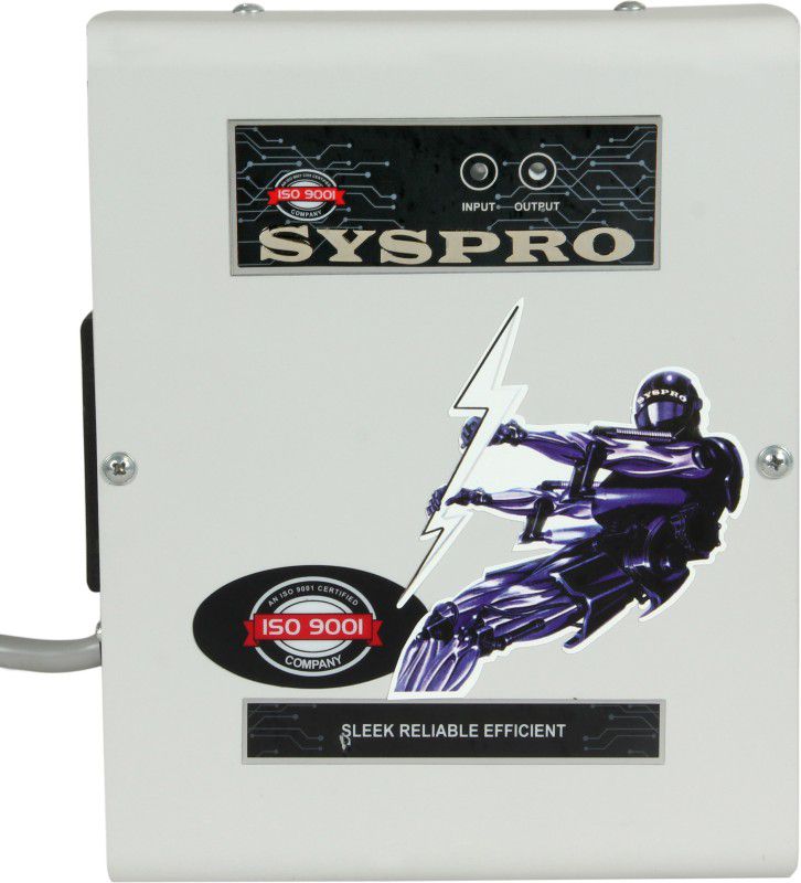 Syspro Captain Voltage Stabilizer for Washing Machine, Microwave Oven, Treadmill Working Range (170v - 270v) Voltage Stabilizer  (Cream)