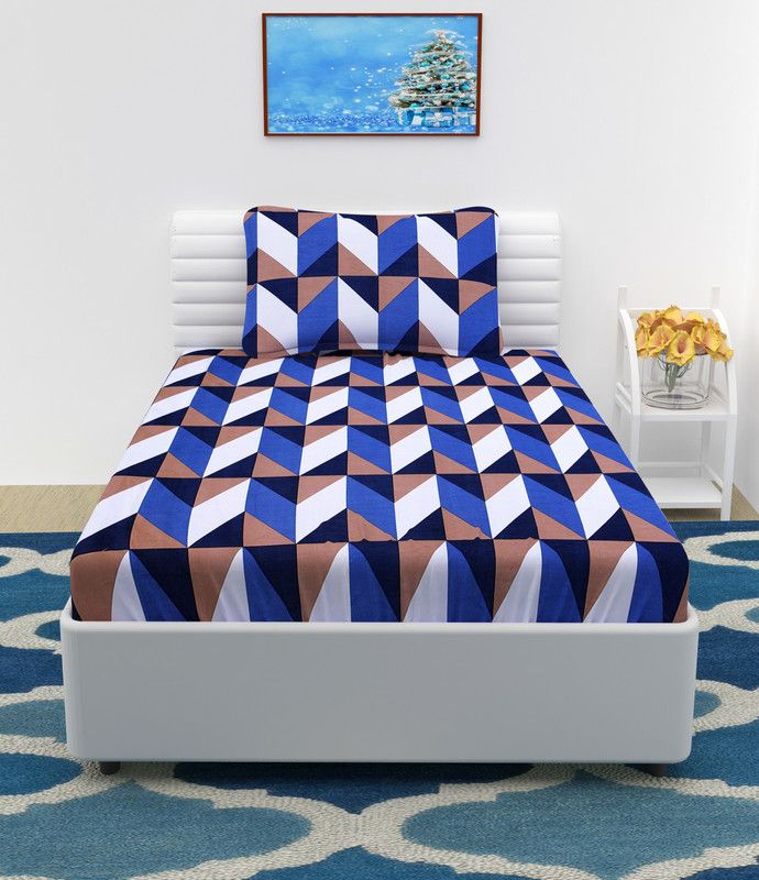 WMK 250 TC Cotton Single Solid Flat Bedsheet  (Pack of 1, MULTICOLOUR DESIGN)