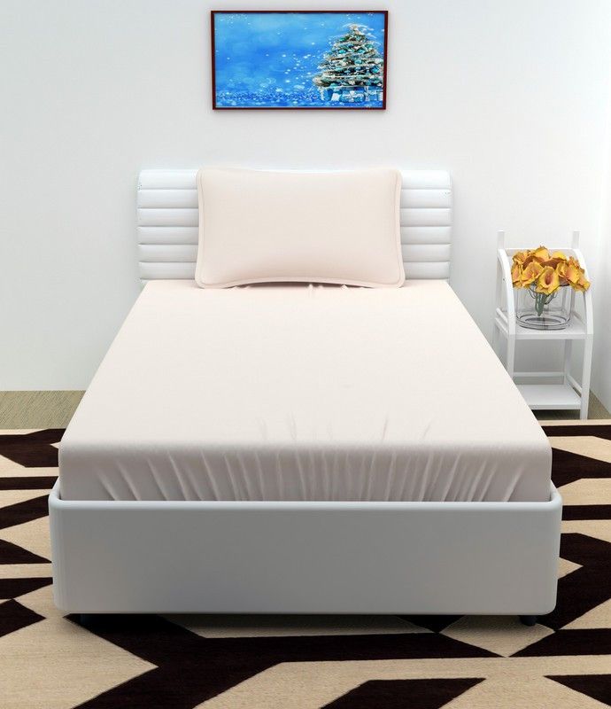 Trendy Threads 220 TC Microfiber Single Solid Flat Bedsheet  (Pack of 1, Beige)