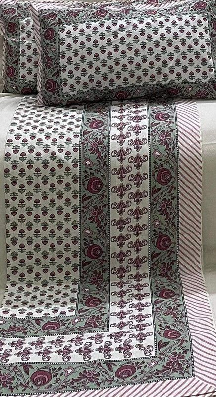 S Creation 144 TC Cotton Double Floral Flat Bedsheet  (Pack of 1, Multicolor17)