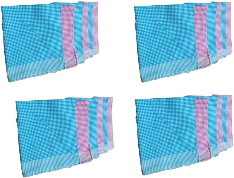 Cotton colors Small Chexs Napkins Multicolor Cloth Napkins  (24 Sheets)