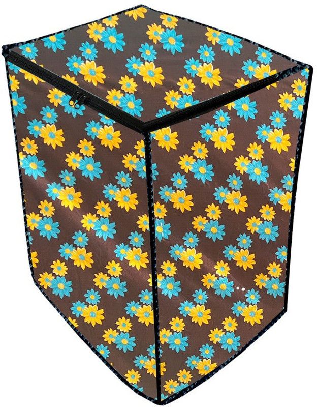 JM Homefurnishings Top Loading Washing Machine Cover  (Width: 62 cm, Yellow, Brown)