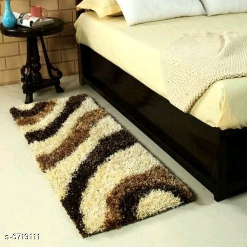 T Decor Brown Polyester Area Rug  (120 cm, X 60 cm, Rectangle)