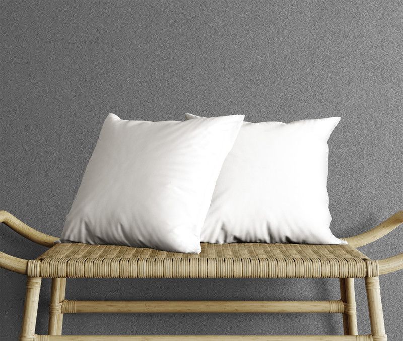 THE WOOD WHITE INDIA 14x14 Inches Size Ultra Soft Microfibre Solid Cushion Pack of 2  (White)